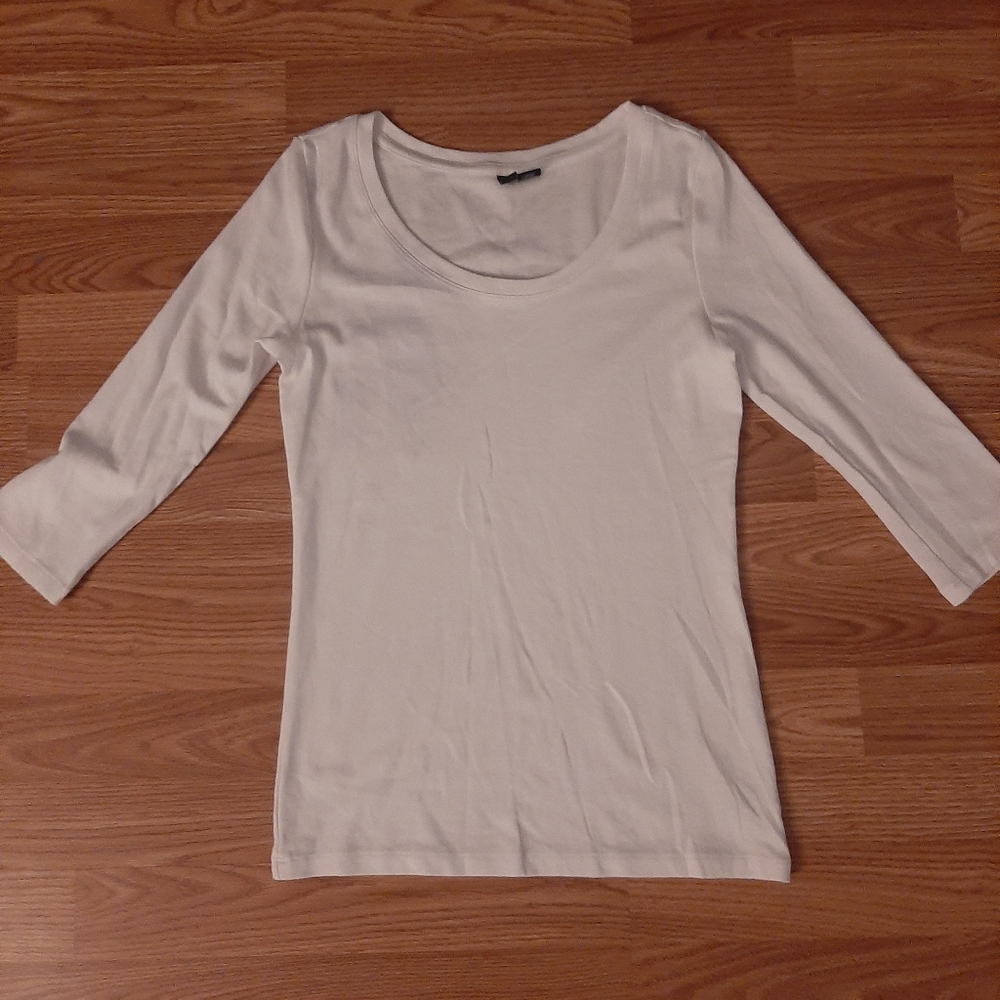 Cynthia Rowley White 3/4 Length Shirt Size Large